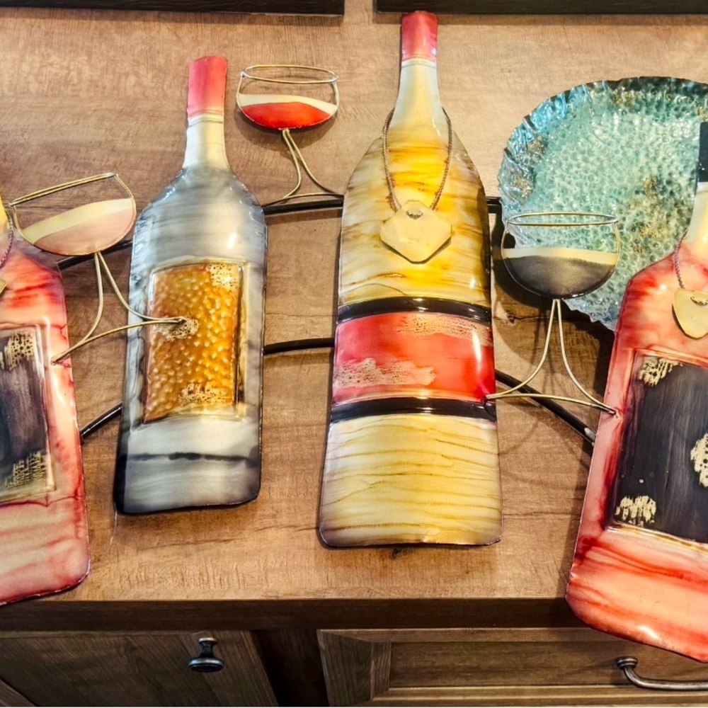 Colorful Wine Bottle Wall Art